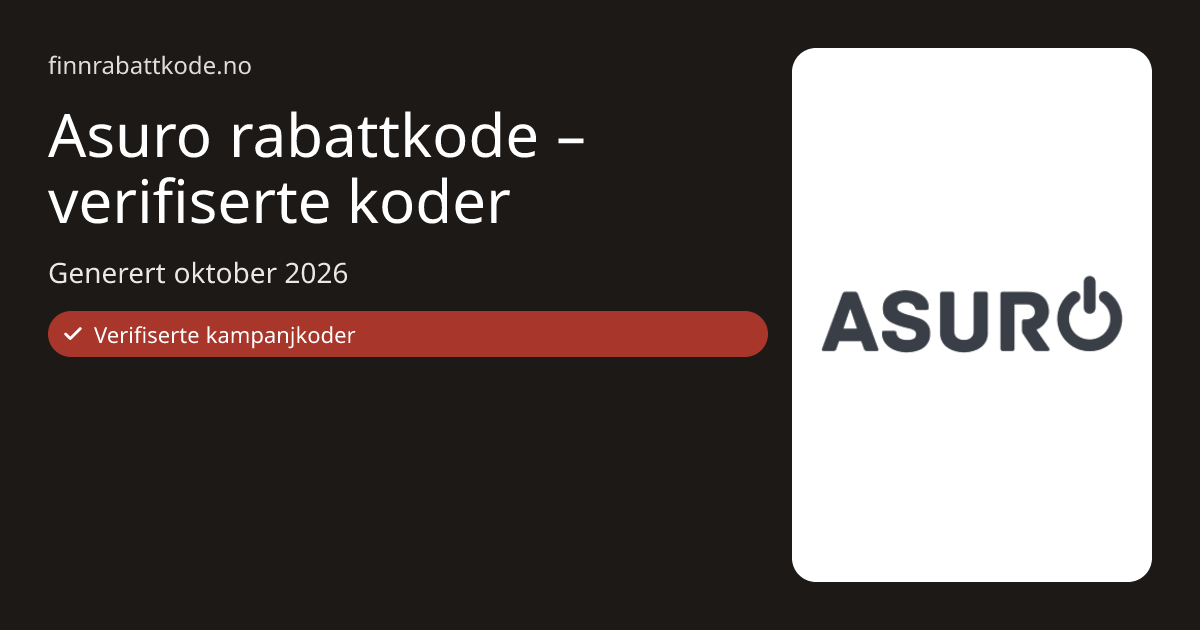 Asuro rabattkode juni 2026 – aktuelle tilbud